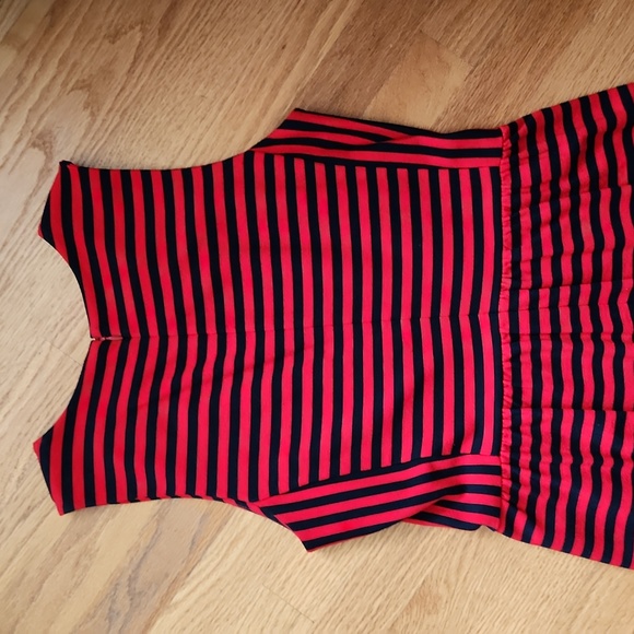 J. Crew size XS sleeveless dress,  striped navy/ red - Picture 7 of 12